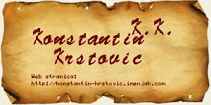 Konstantin Krstović vizit kartica